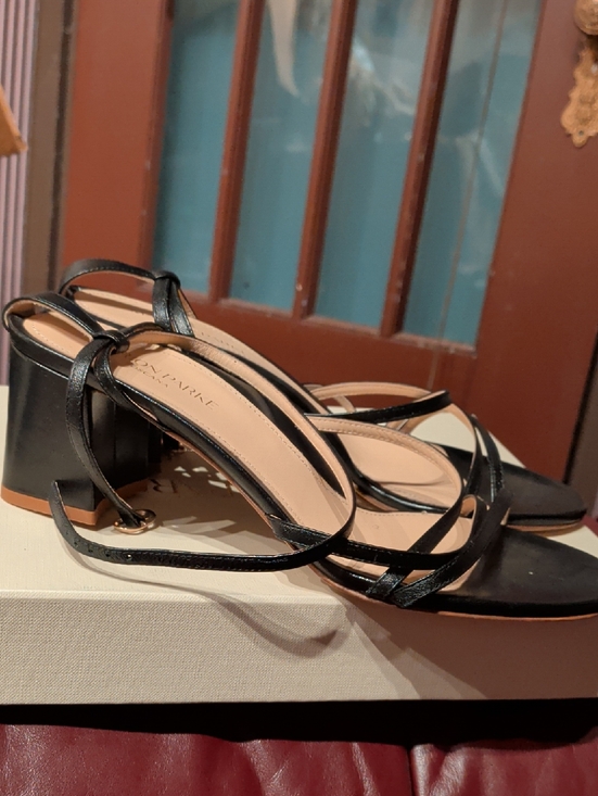 Marion Parke Shoes - Women's Black Strappy Block Heel Sandals - Sleek Evening Heels